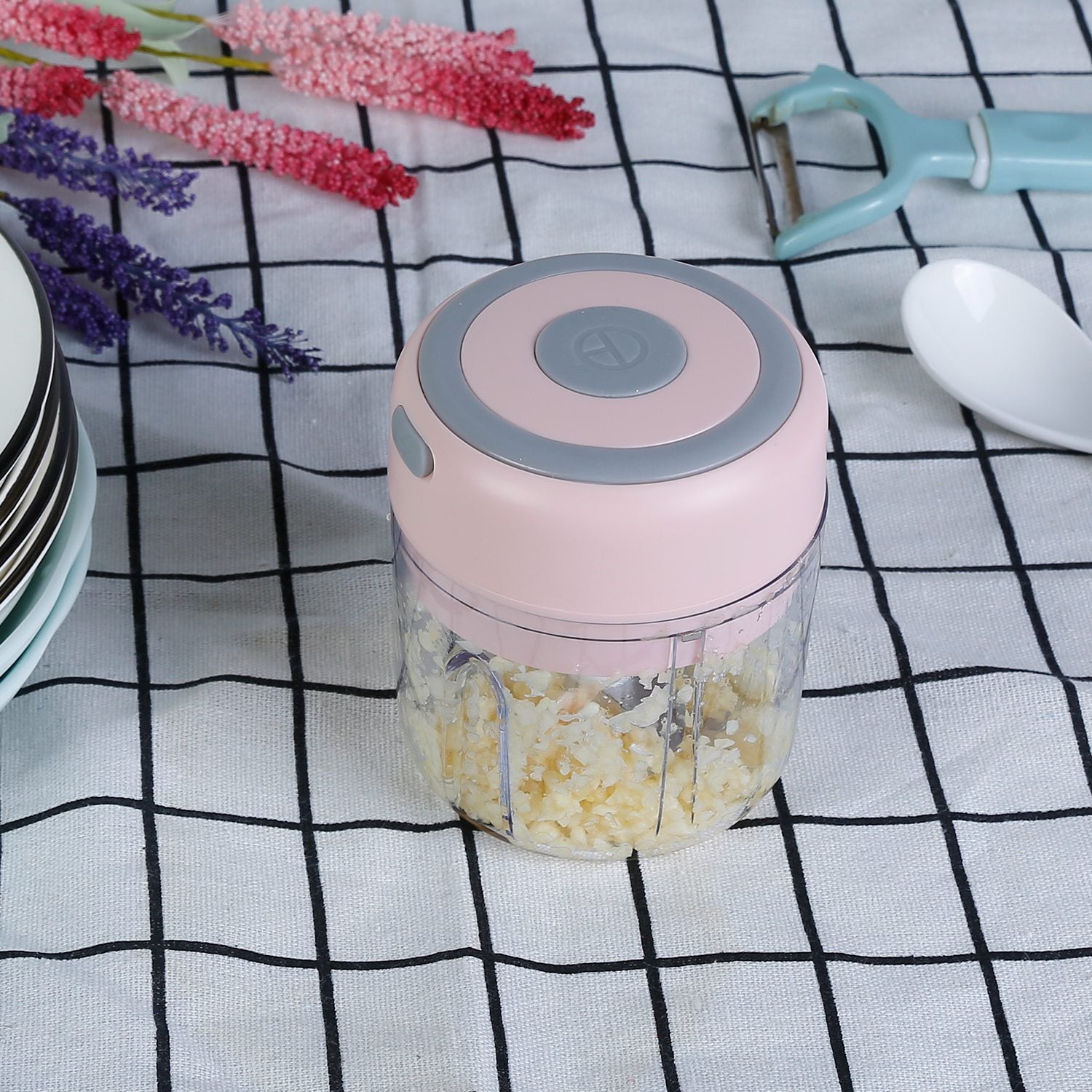Powerful Mini Electric Garlic Chopper Cordless Rechargeable Food Processor