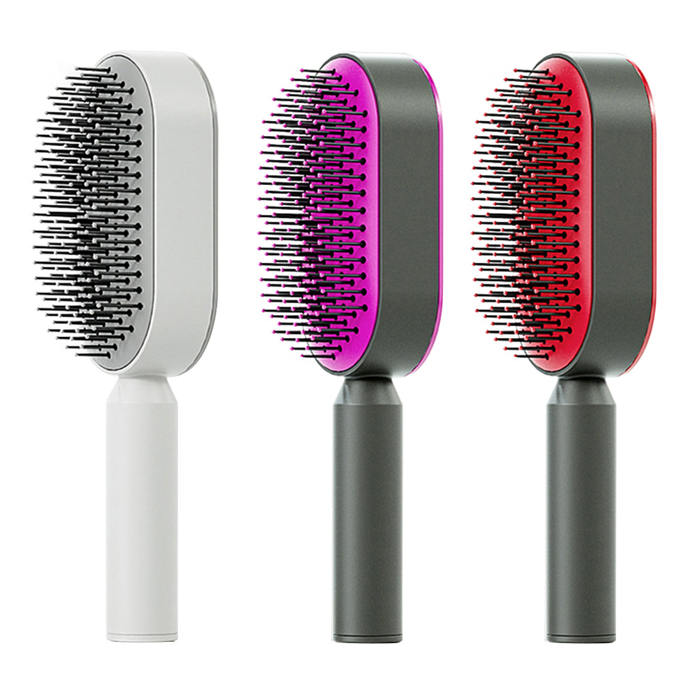 Self Cleaning Hair Brush with Scalp Massage & Detangling