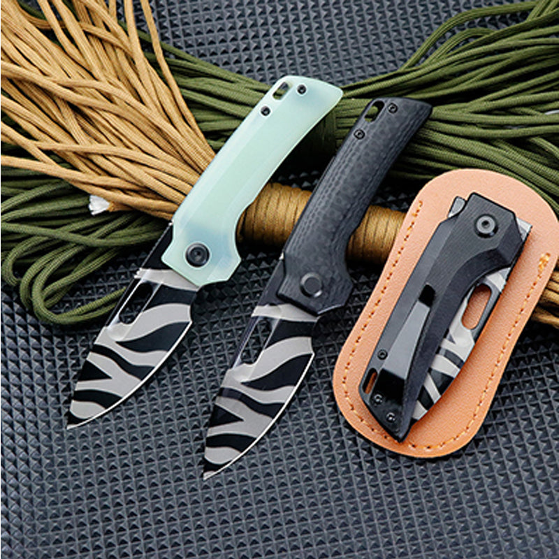 Tiger Stripe Folding Utility Knife Pocket Knife EDC Tool Clip