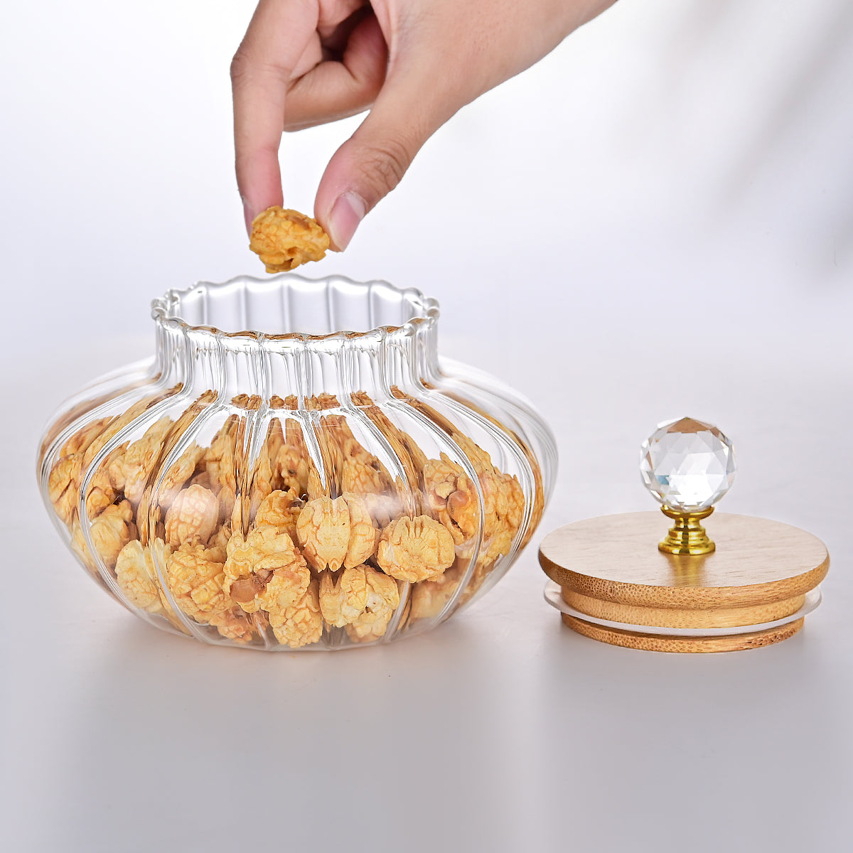 Borosilicate Glass Stripe Sealed Jar Coffee Storage Container