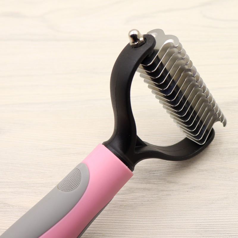 Premium Double Sided Pet Dematting Comb Long Hair Knot Remover