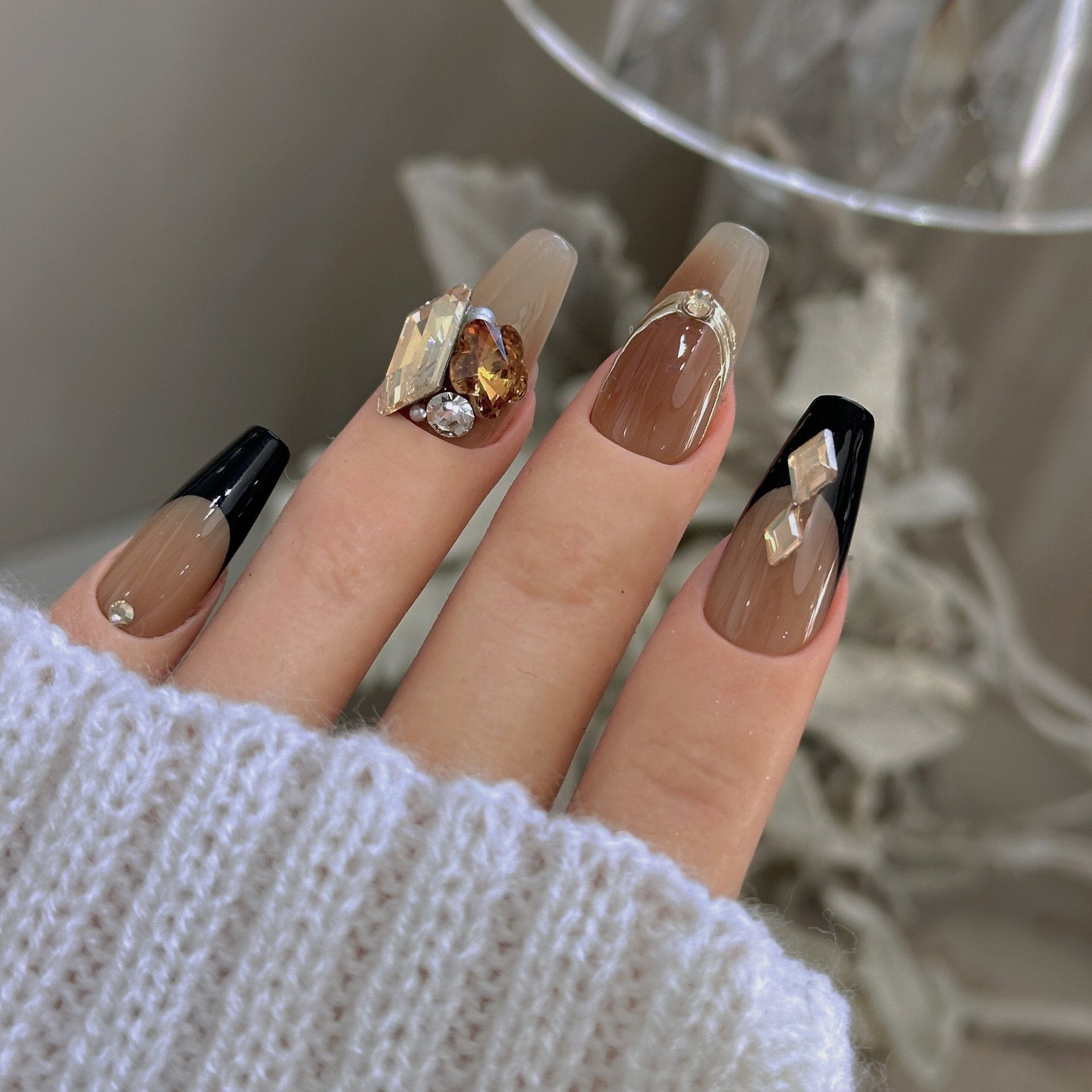 Handmade Exquisite White Armor Nail Charms