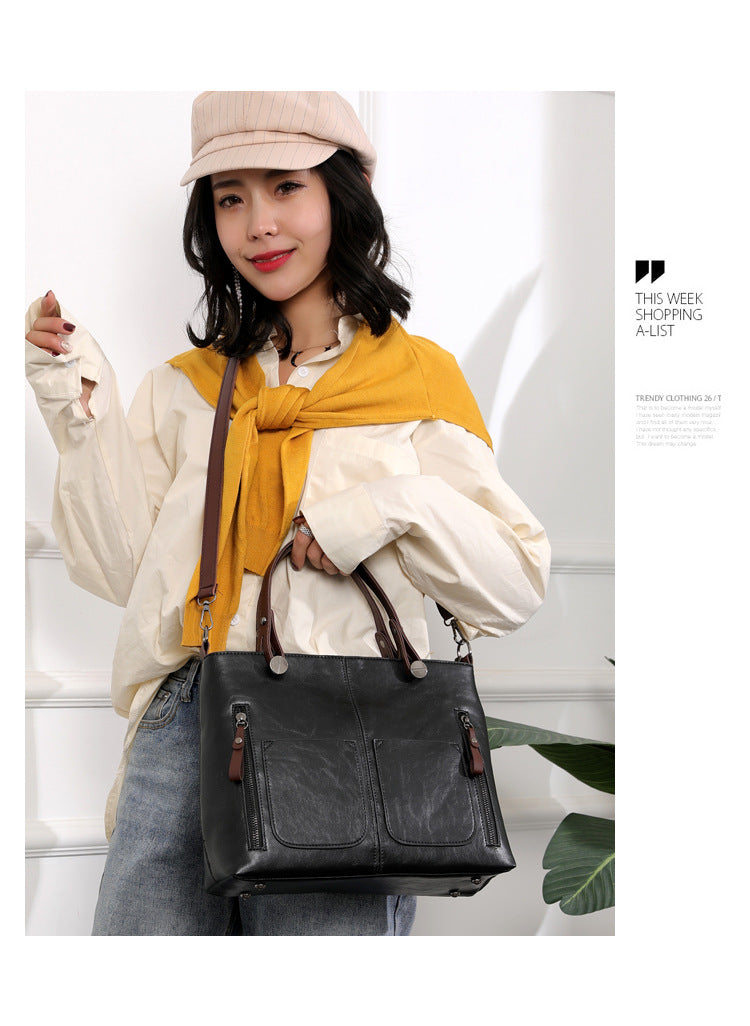 Retro Large Capacity Handbags Simple Womens Crossbody Shoulder Bags