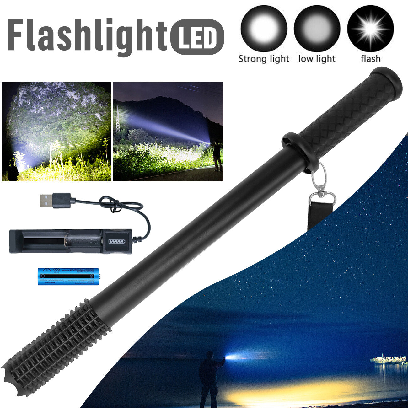 Ultra Bright LED Flashlight Rechargeable Emergency Security Torch
