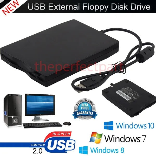 High-Speed USB External Floppy Disk Drive for Laptop PC Mac Use