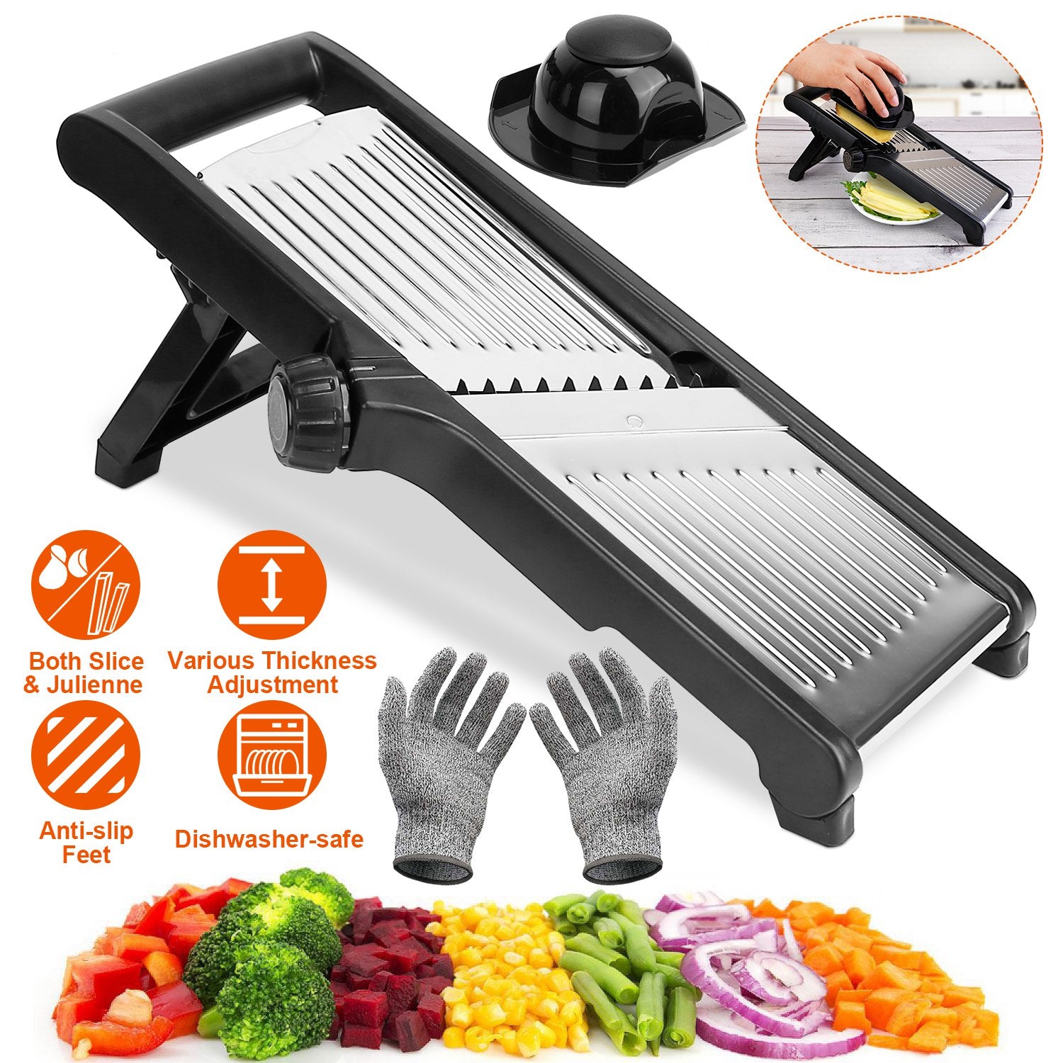 Mandoline Food Slicer Adjustable Stainless Steel Vegetable Cutter