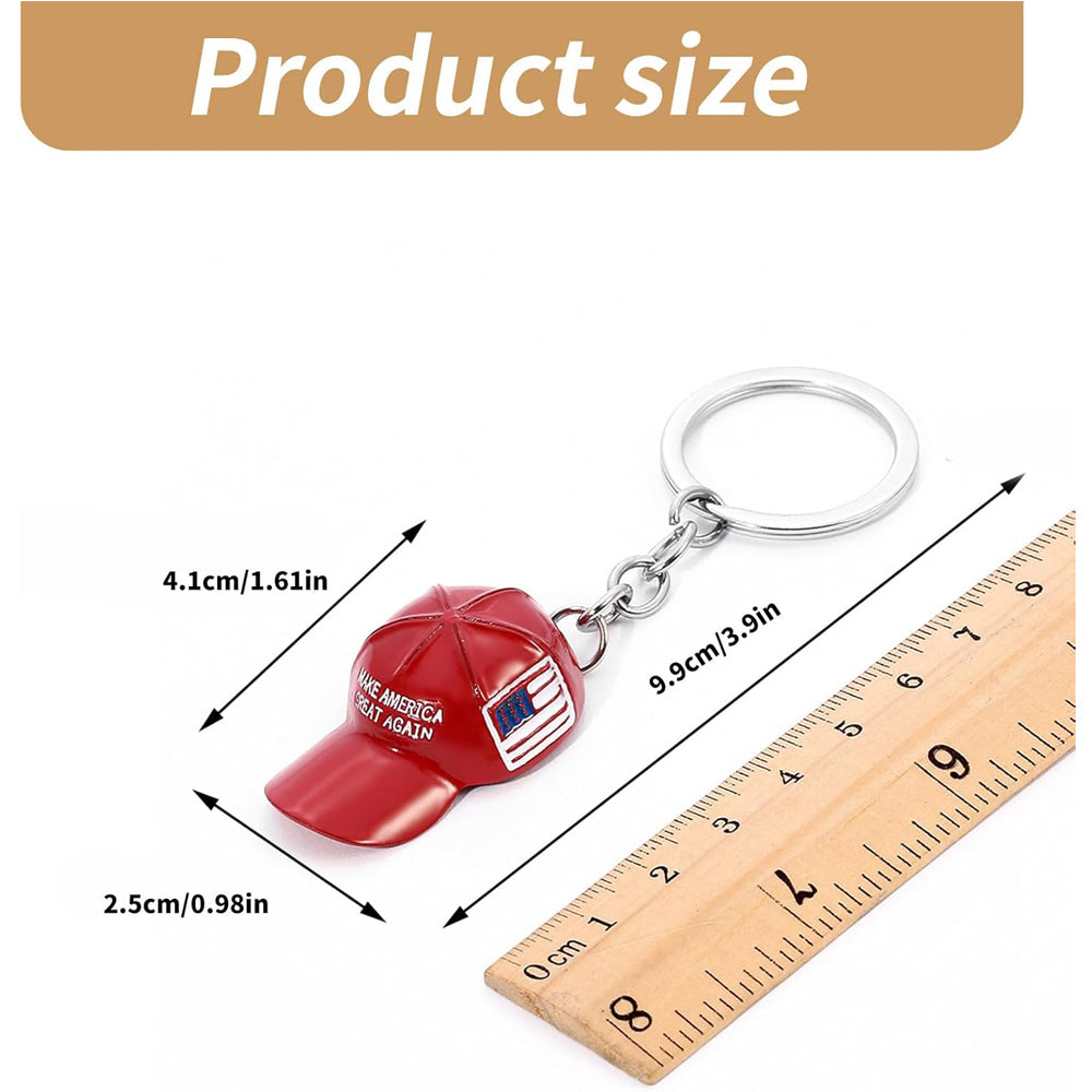 Premium Red Cap Keychain Set – Stylish Alloy Hat Pendant Pack