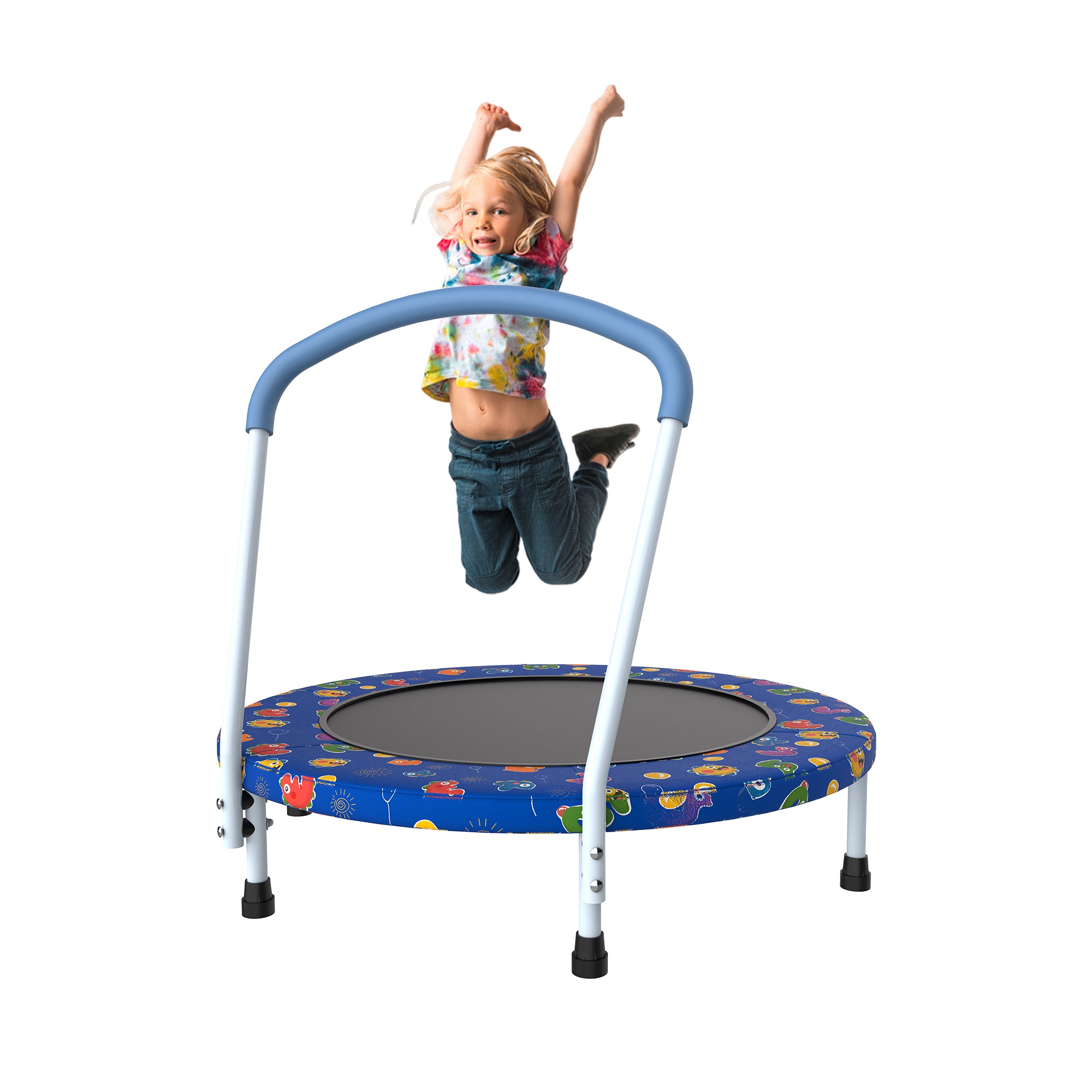 36-Inch Mini Trampoline for Kids with Handle