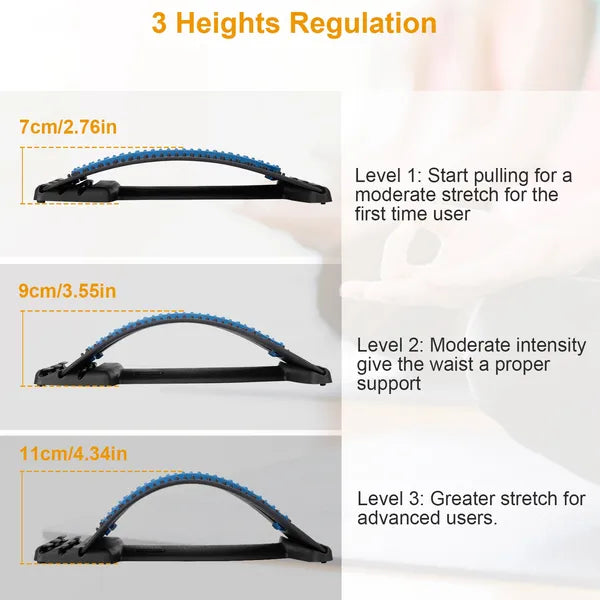 Back Stretching Device Lumbar Support Multi-Level Pain Relief Tool