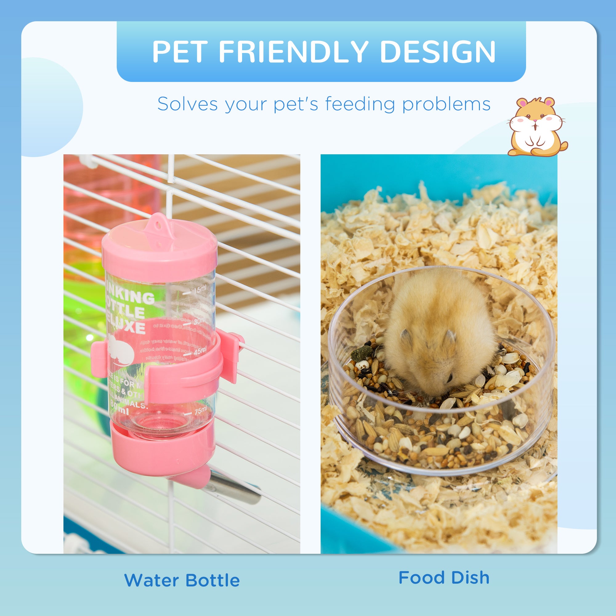 Premium Multi Level Hamster Cage with Tunnels and Accessories