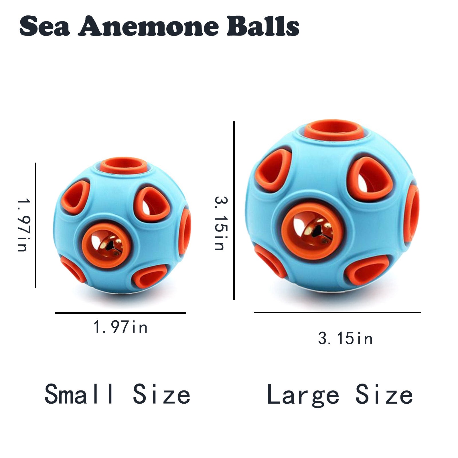 Premium Dog Rubber Ball Toy with Bell Sound Two Pack