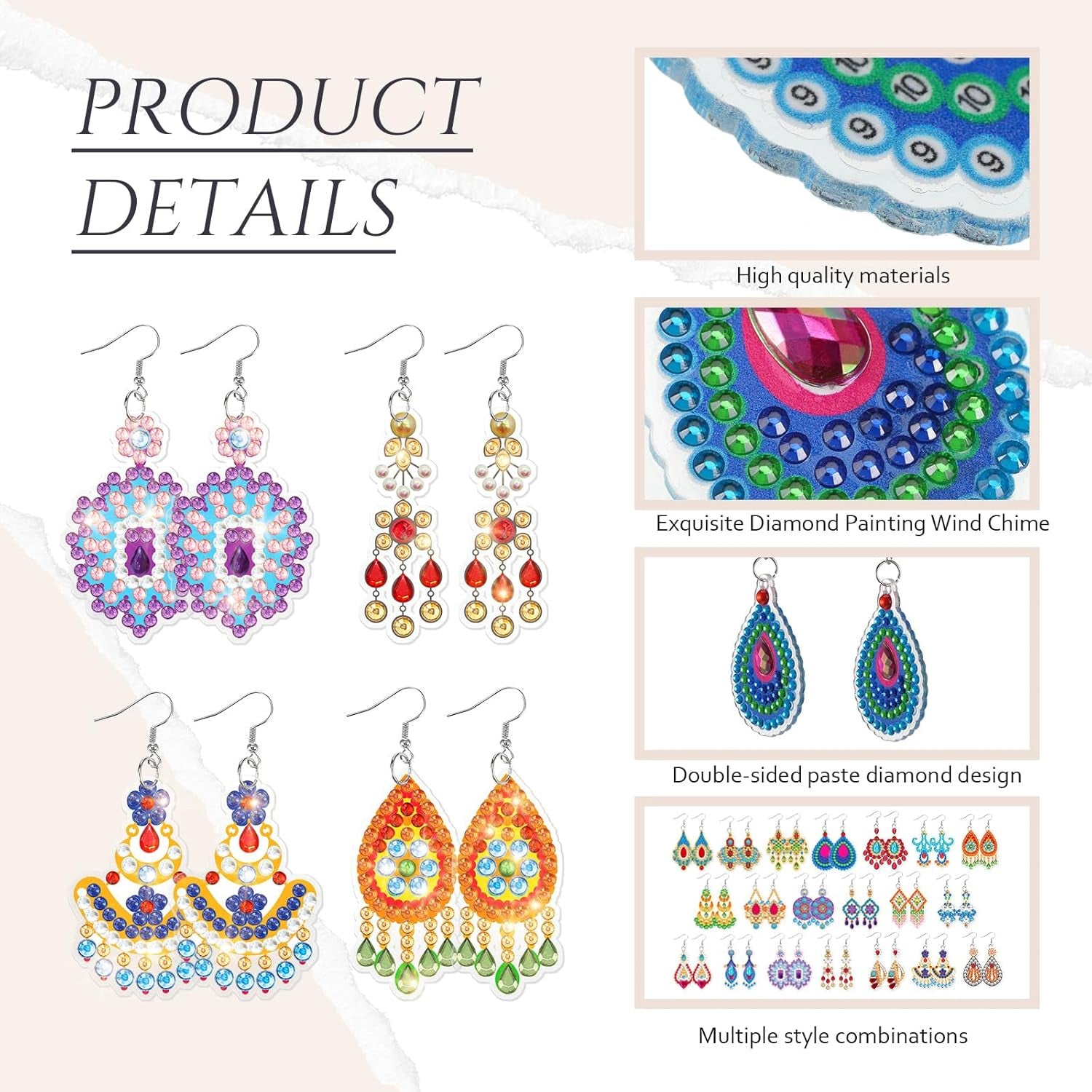 DIY Rhinestone Earrings Kit Creative Jewelry Making Set