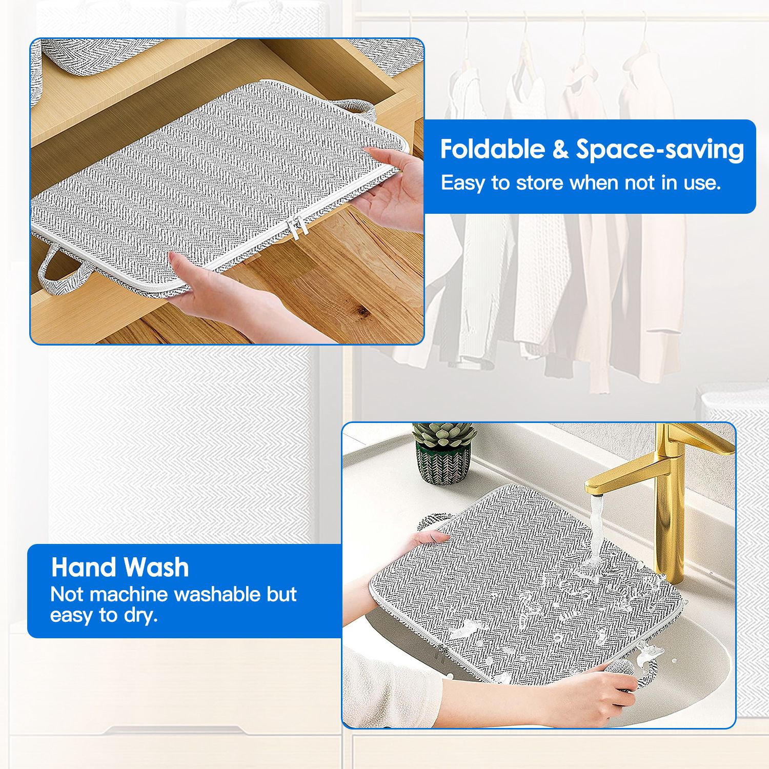 4 Pack Foldable Storage Bags Closet Organizer Large Capacity Set