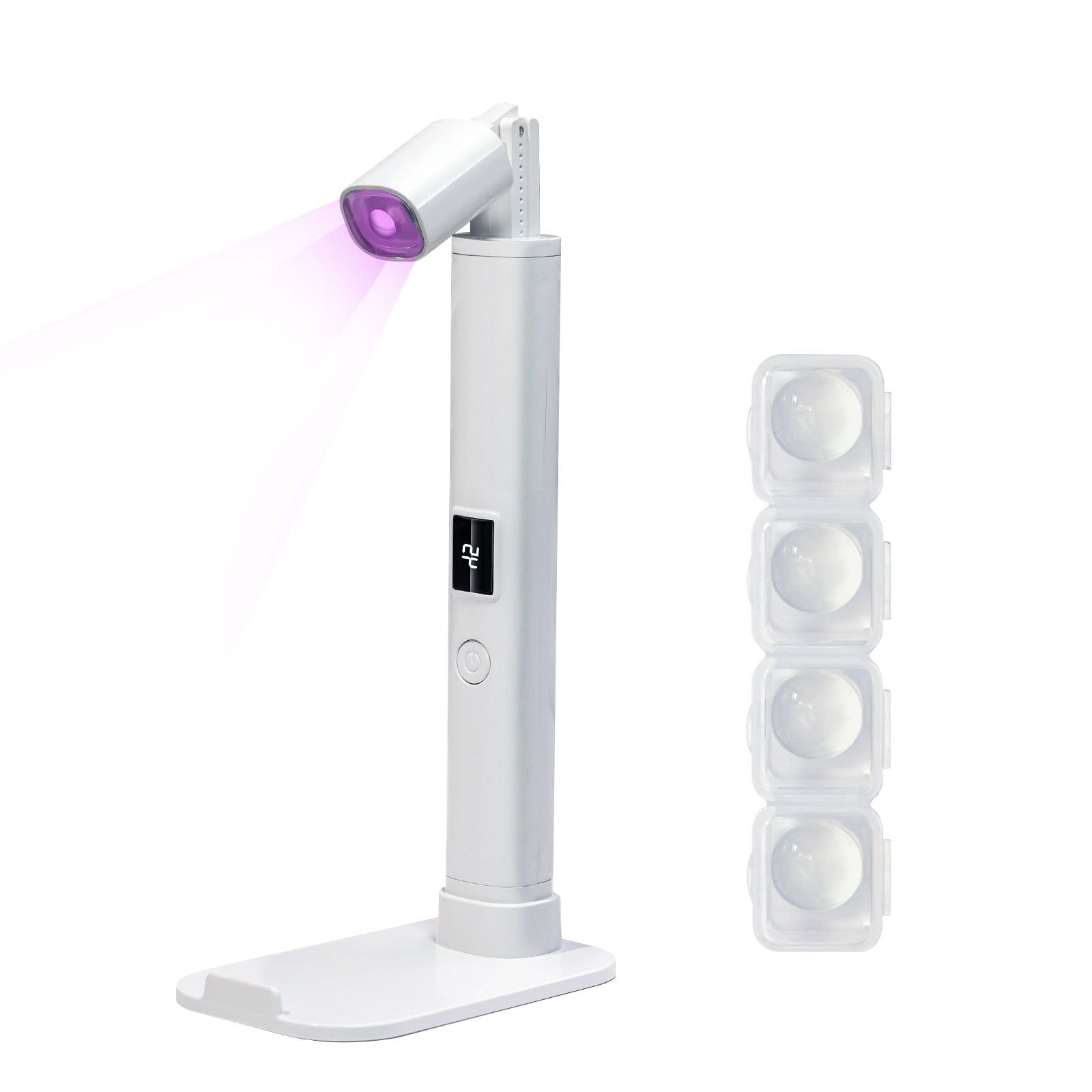 Portable Mini Handheld UV LED Nail Lamp with Foldable Stand White