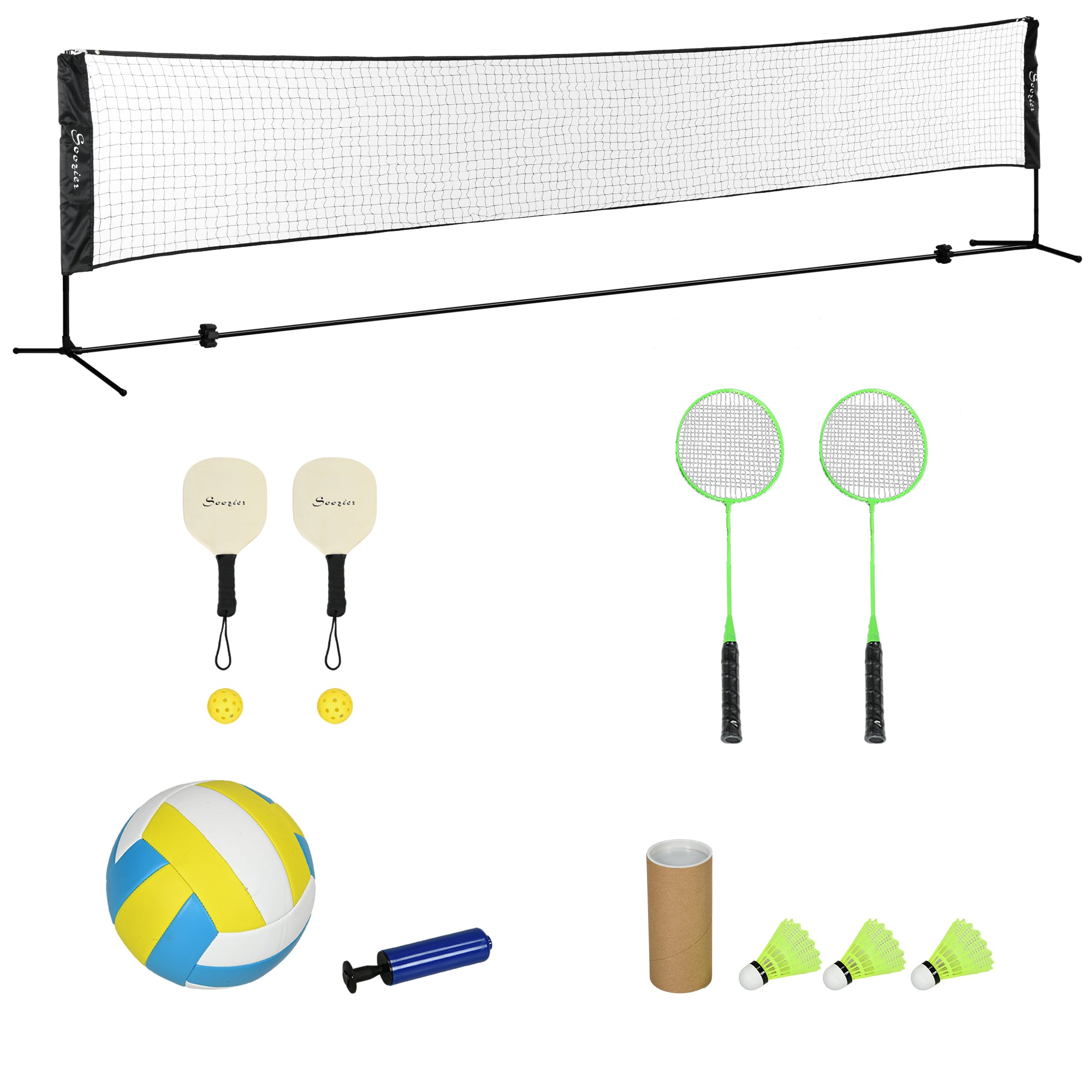 All-in-One Portable Net Set Adjustable for Multi-Sport Outdoor Play