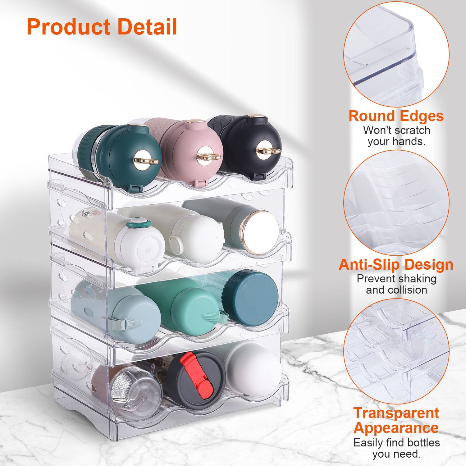 4 Tier Bottle Storage Holder 12 Bottles Stackable Organizer