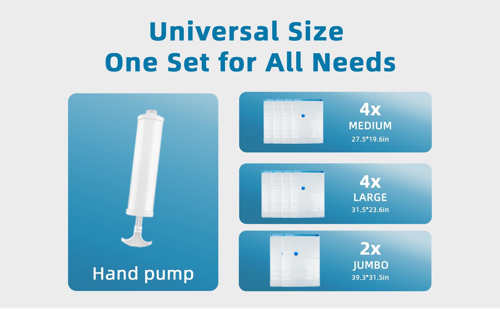 10pcs Vacuum Storage Bags Set with Pump Space Saving Organizer