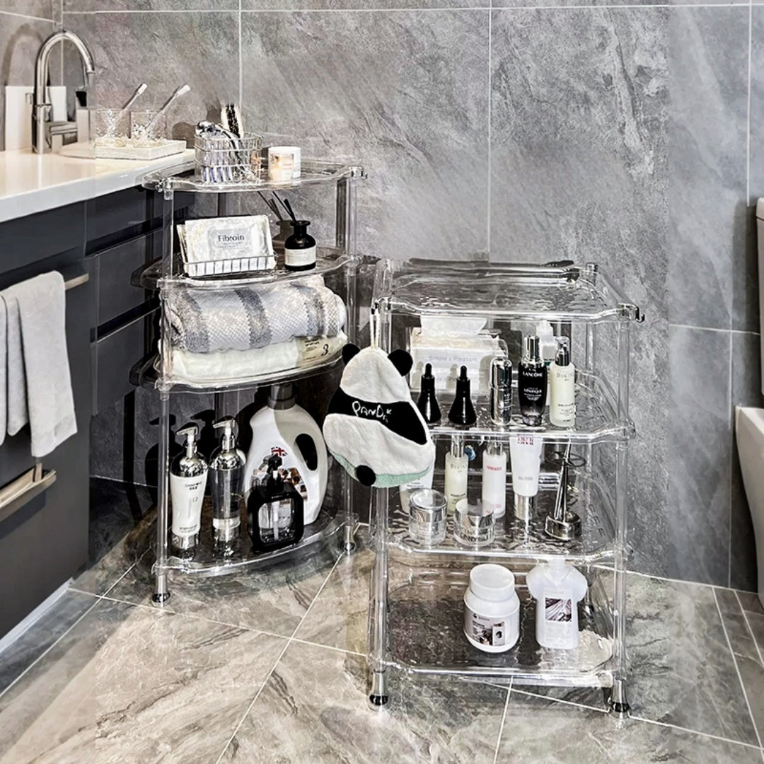 3 Layer Water Ripple Transparent Bathroom Storage Shelf