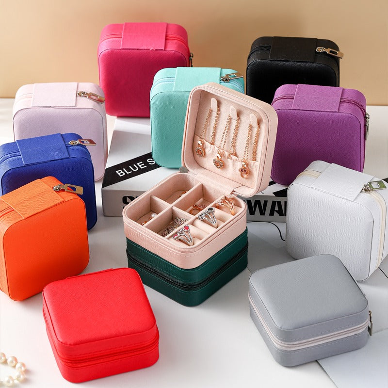 Premium Jewelry Organizer Box Compact Travel Storage Case