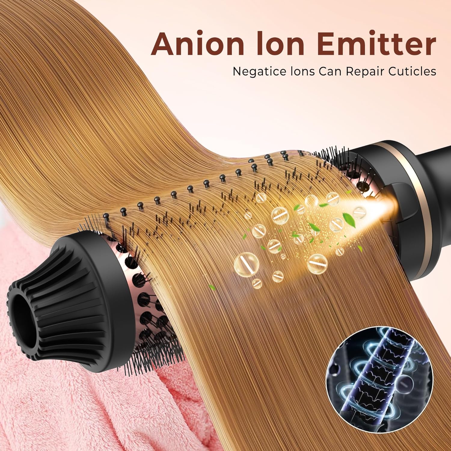 Professional Thermal Brush Curling Iron for Volume & Smooth Hair