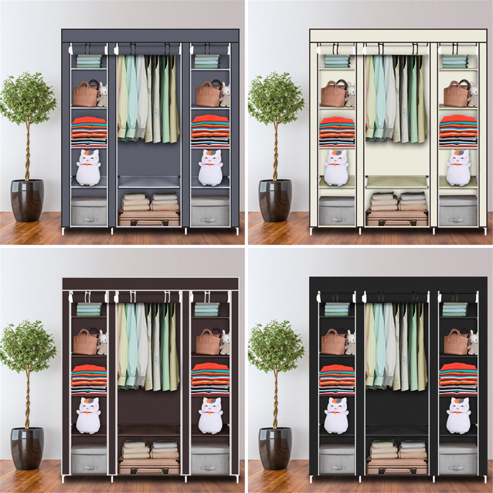 Extra Strong Portable Clothes Closet Wardrobe Organizer
