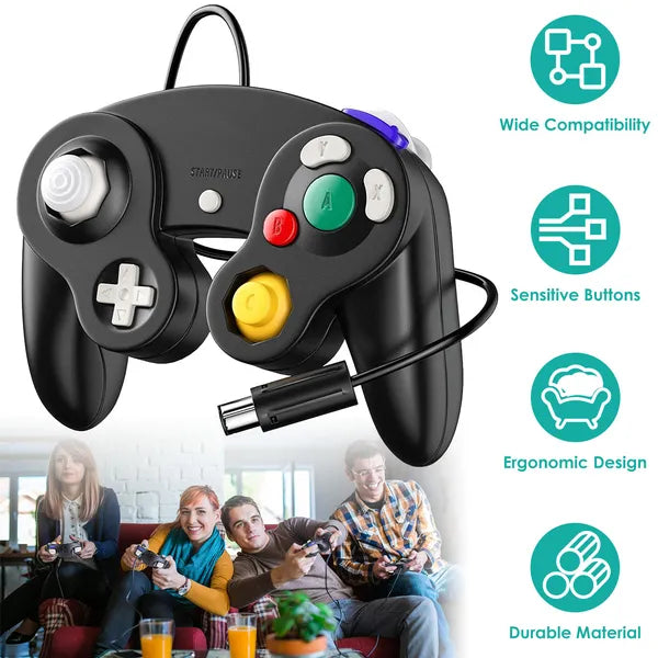 Shock Wired Game Controller Compatible with Nintendo Wii & GameCube