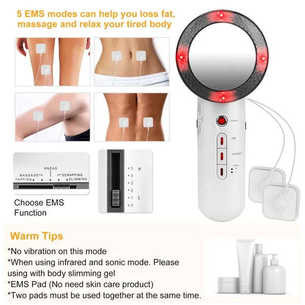 Advanced 3-in-1 Ultrasonic Body Shaper for Fat Burn & Toning