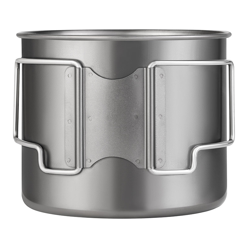 800ml Pure Titanium Camping Cup Foldable Handle Outdoor Mug