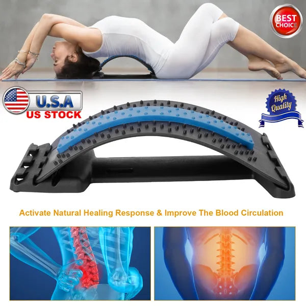 Back Stretching Device Lumbar Support Multi-Level Pain Relief Tool