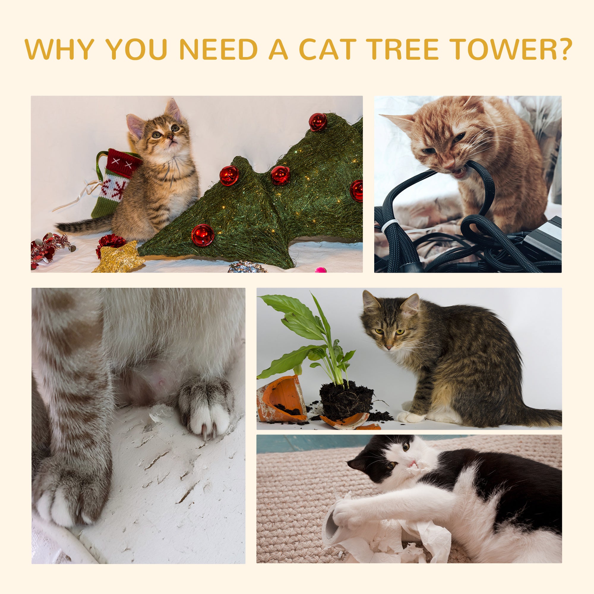 Premium Floor to Ceiling Cat Tree with Sisal Scratching Posts