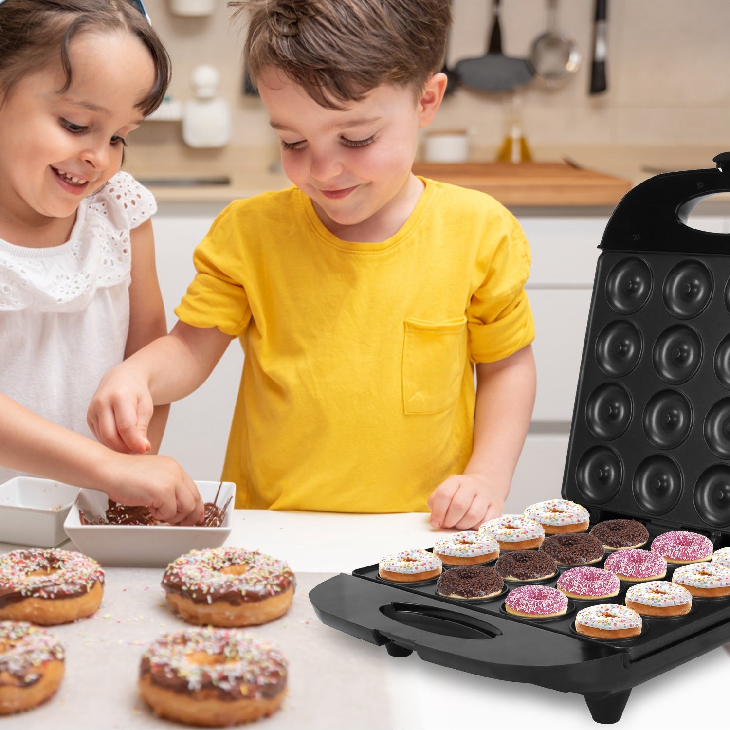 Mini Donut Maker Machine 16 Holes Non Stick Fast Baking Kitchen