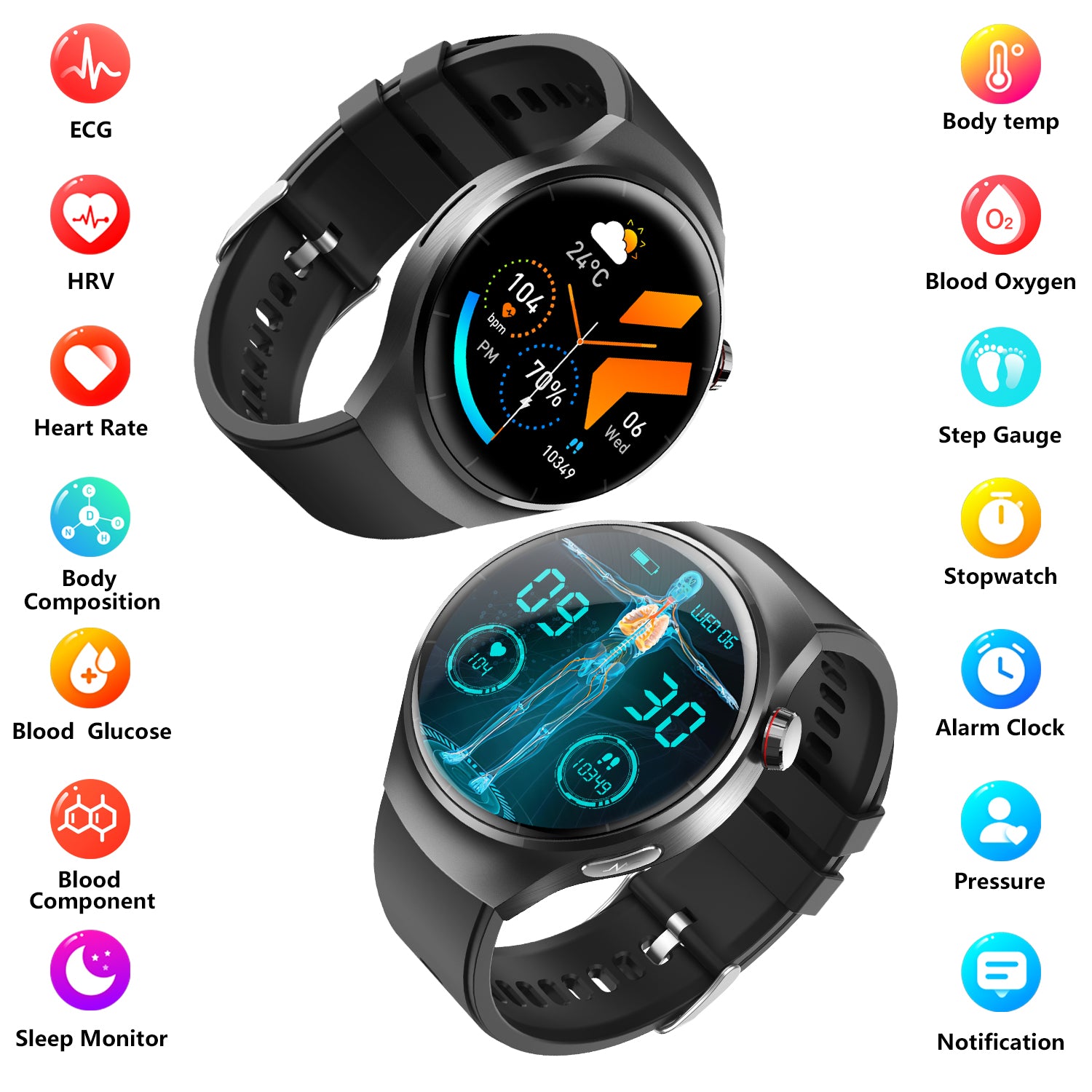Fashion Smartwatch with Bluetooth Call, Health Tracking & IP67 Waterproof