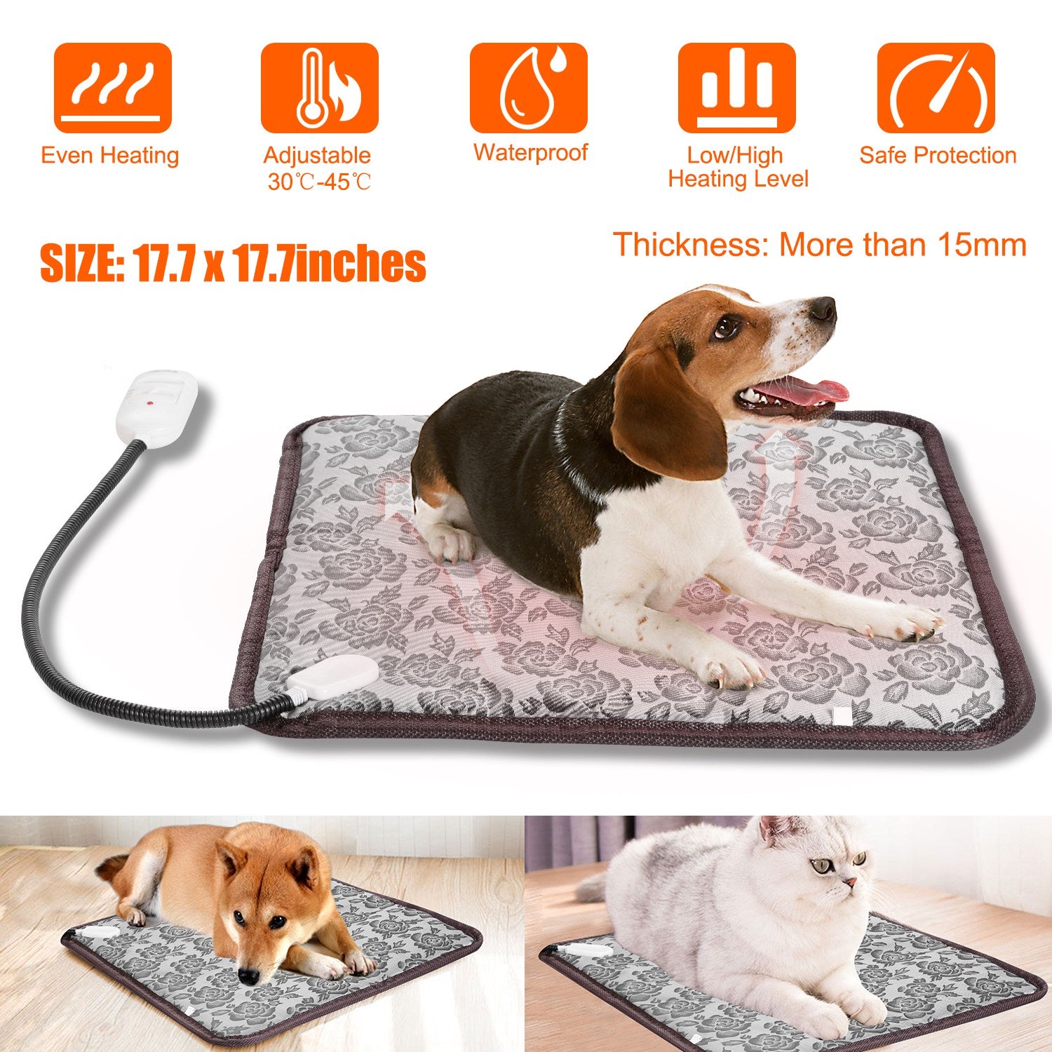 Premium Pet Heating Pad Waterproof Electric Warm Mat Safe Design