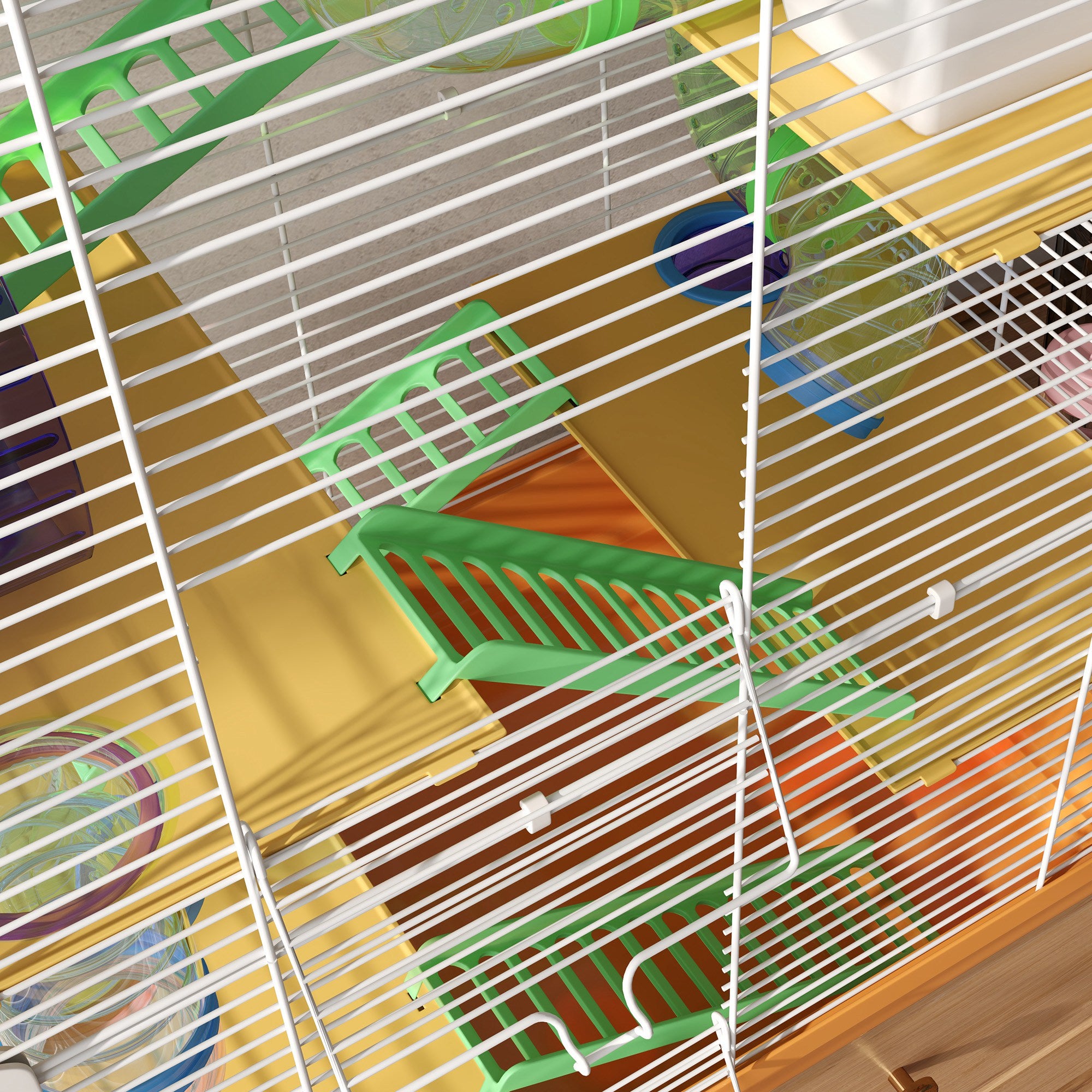 5-Tier Hamster Cage with Exercise Wheel & Tubes – Portable Small Animal Habitat