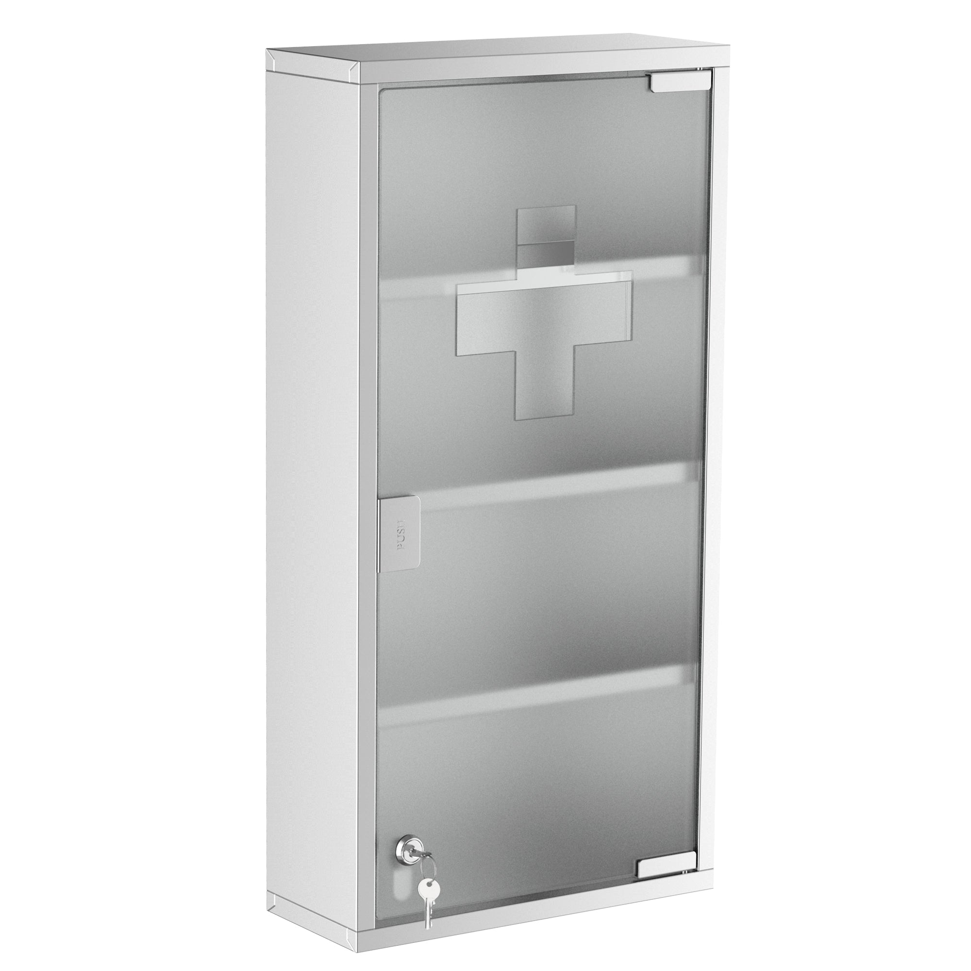 Premium Lockable Stainless Steel Medicine Cabinet 4 Tier Wall Storage Box