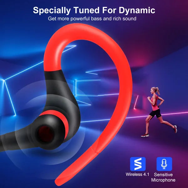 Wireless Sport Bluetooth Headset Sweatproof Noise Cancelling Earphones