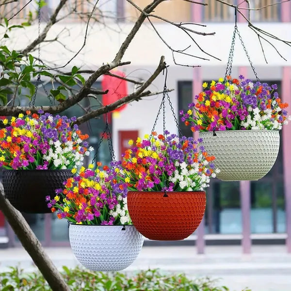 UV Resistant Artificial Flowers Lush Outdoor Faux Plant Bundle