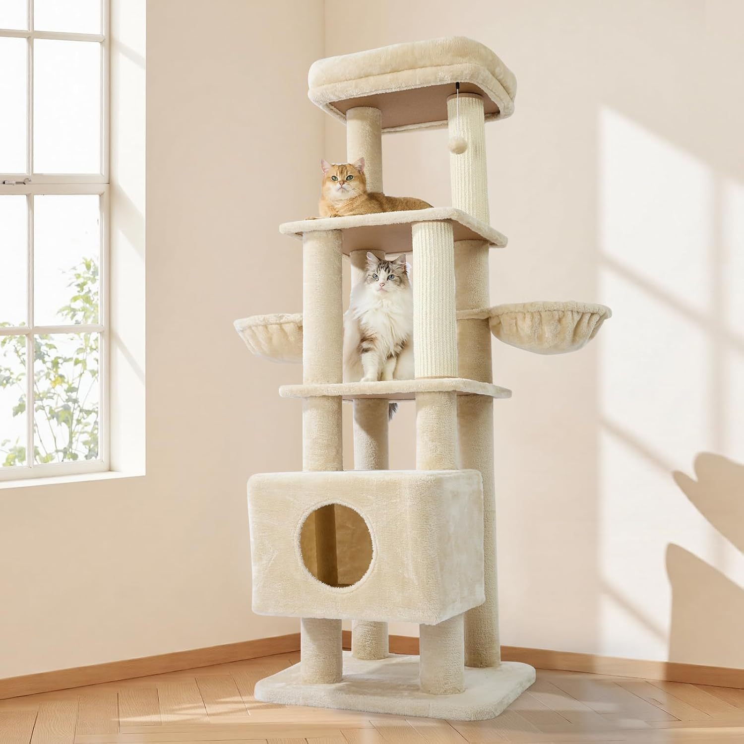 Premium Large Cat Tree Heavy Duty Tower with Scratch Post Perch