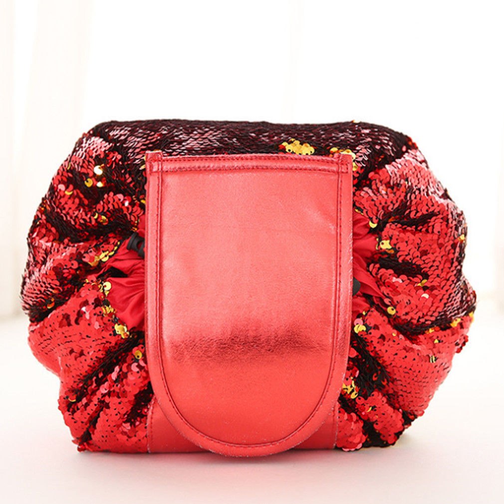 Animal Print Large Capacity Drawstring Cosmetic Storage Bag for Travel Use