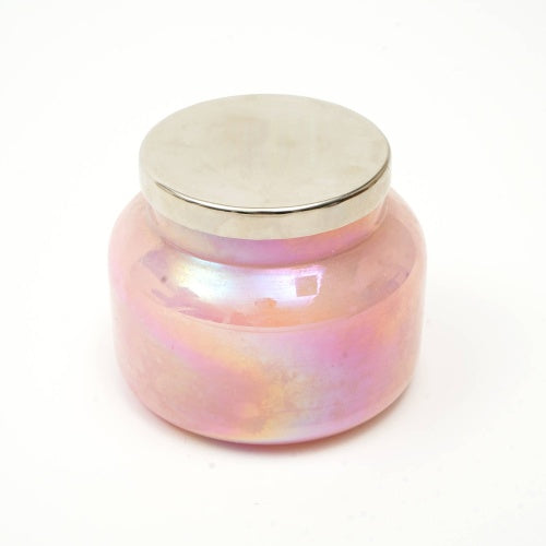 Pink Lustre Scented Candle Jar Elegant Fragrance Decor