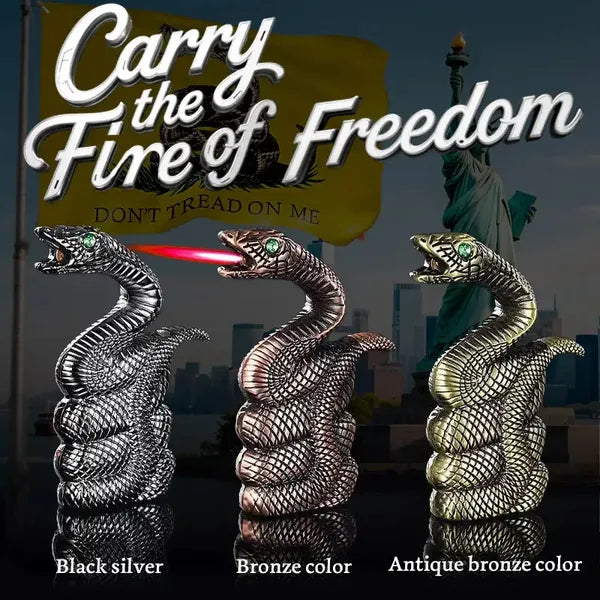 Creative Snake Butane Lighter Windproof Unique Gift Design