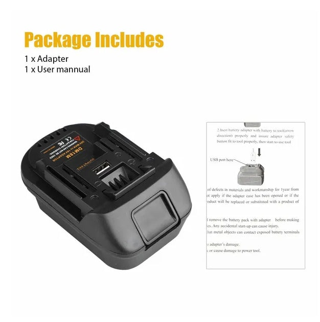 USB Battery Adapter Converter 20V to 18V Power Tool Adapter