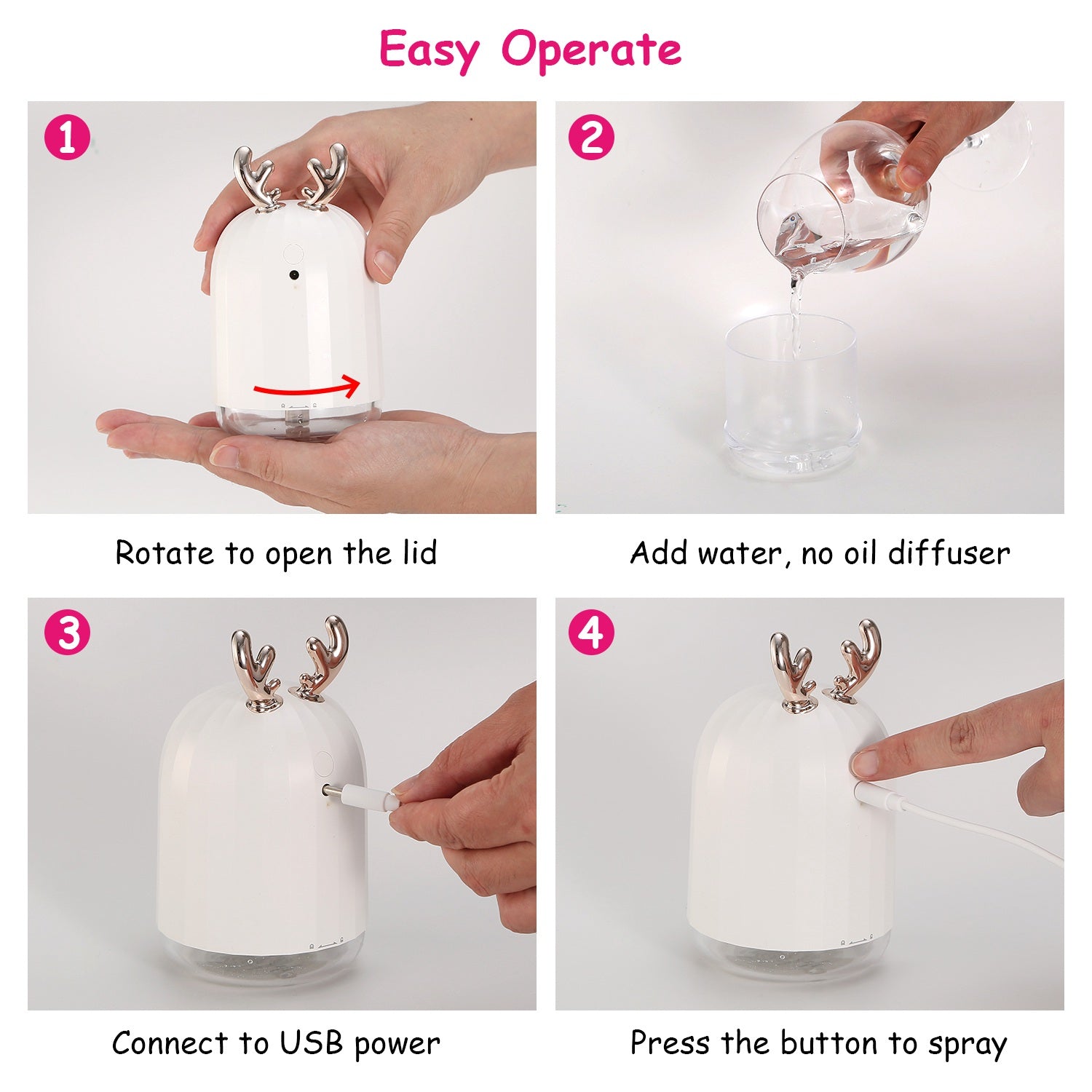 Premium Cool Mist Humidifier Ultrasonic Diffuser LED Light