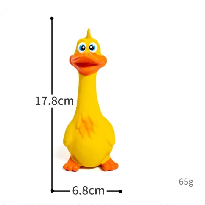 Interactive Latex Dog Chew Toy Cute Duck Squeaky Boredom Buster