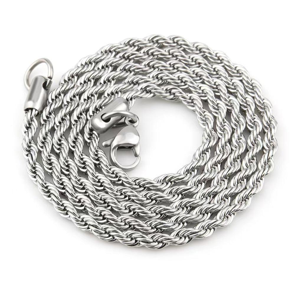 Premium Twist Chain Necklace Stainless Steel Durable Jewelry