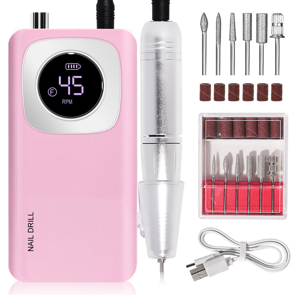 45000RPM Rechargeable Portable Nail Drill Kit