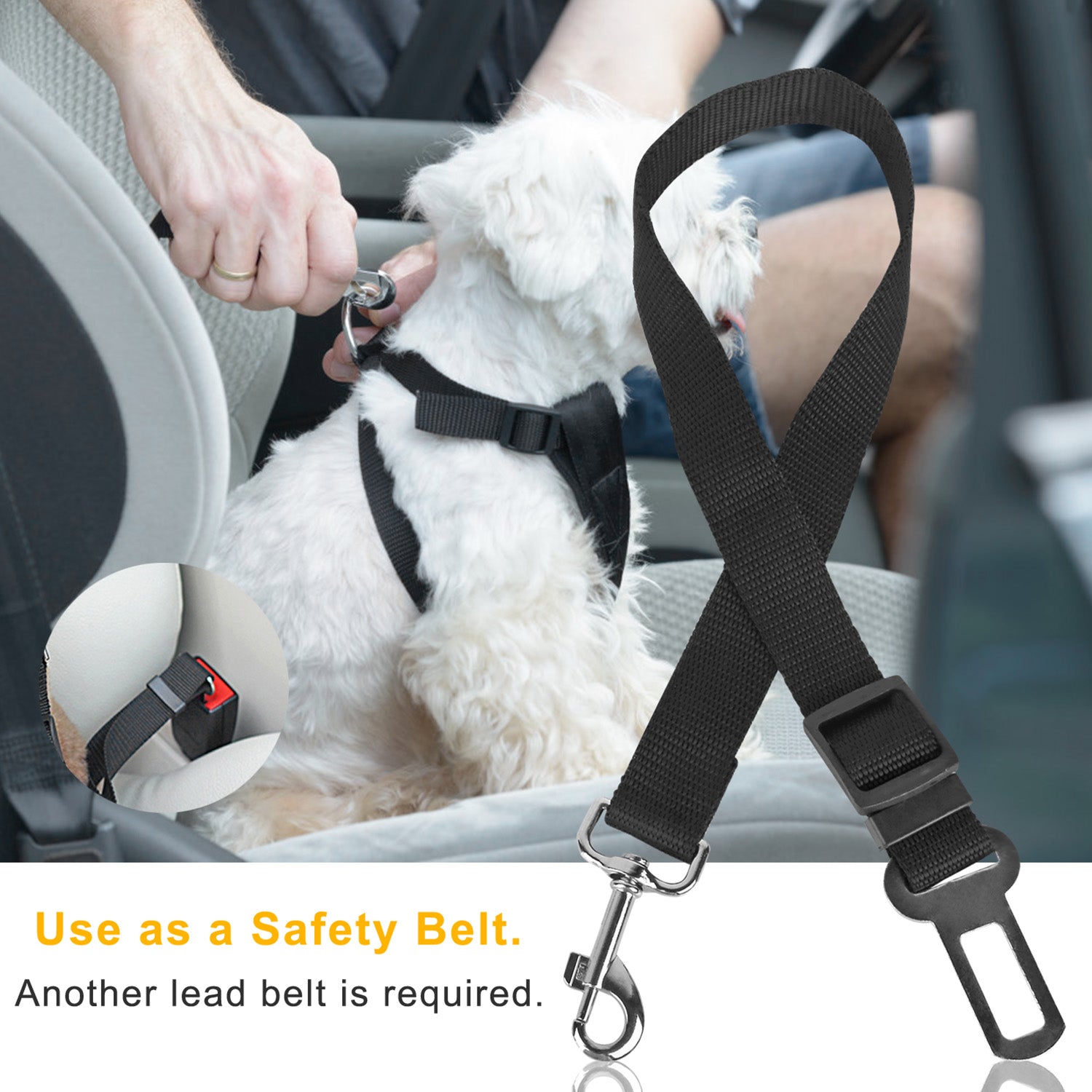 Secure Adjustable Pet Seat Belt Leash Set for Safe Car Travel