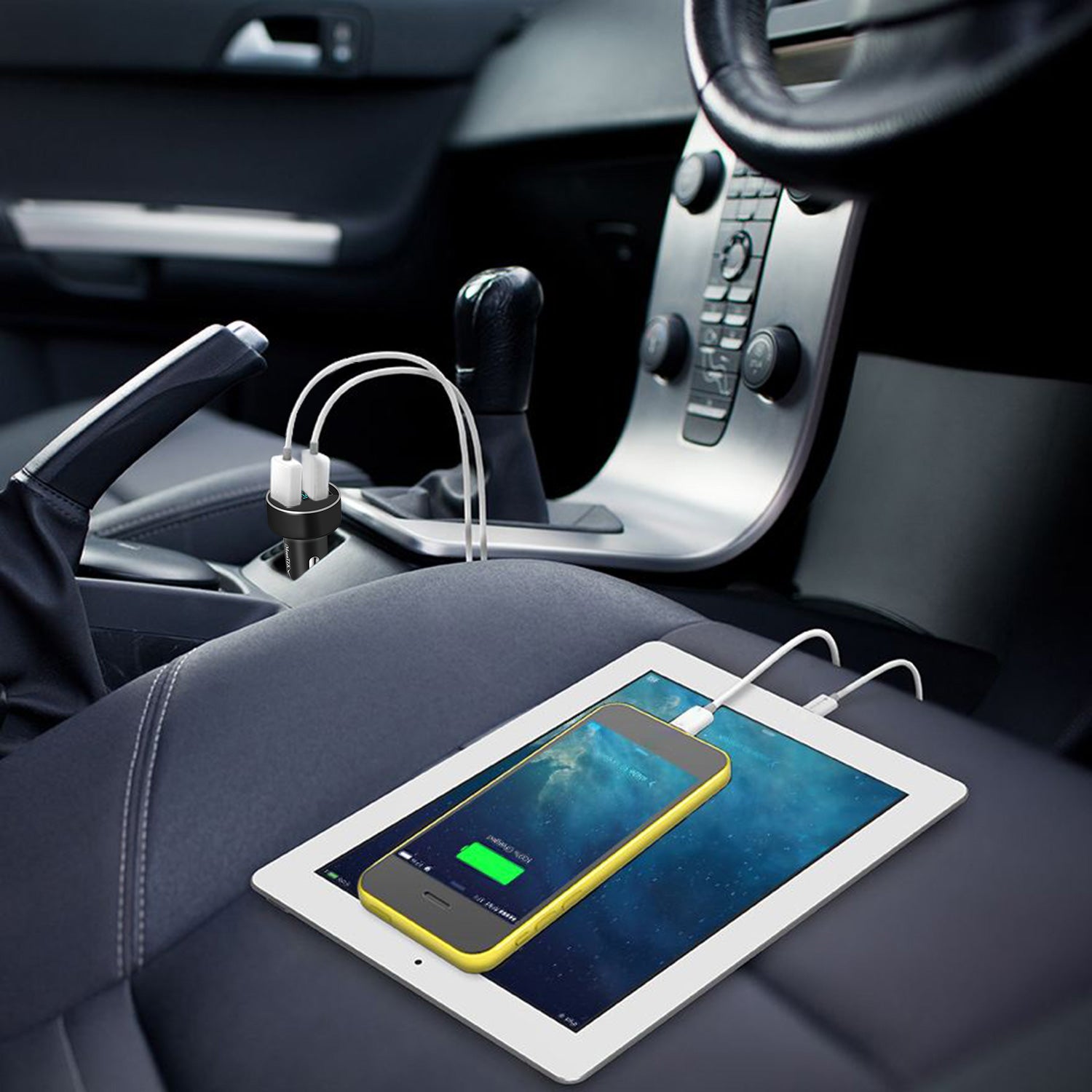 Dual USB Car Charger Fast Charging 3.1A Aluminum Adapter