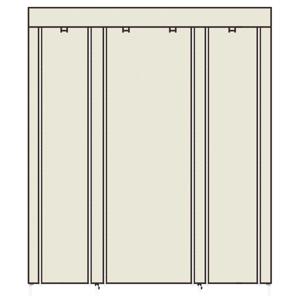 Large Fabric Wardrobe Closet 12 Shelves with Hanging Storage