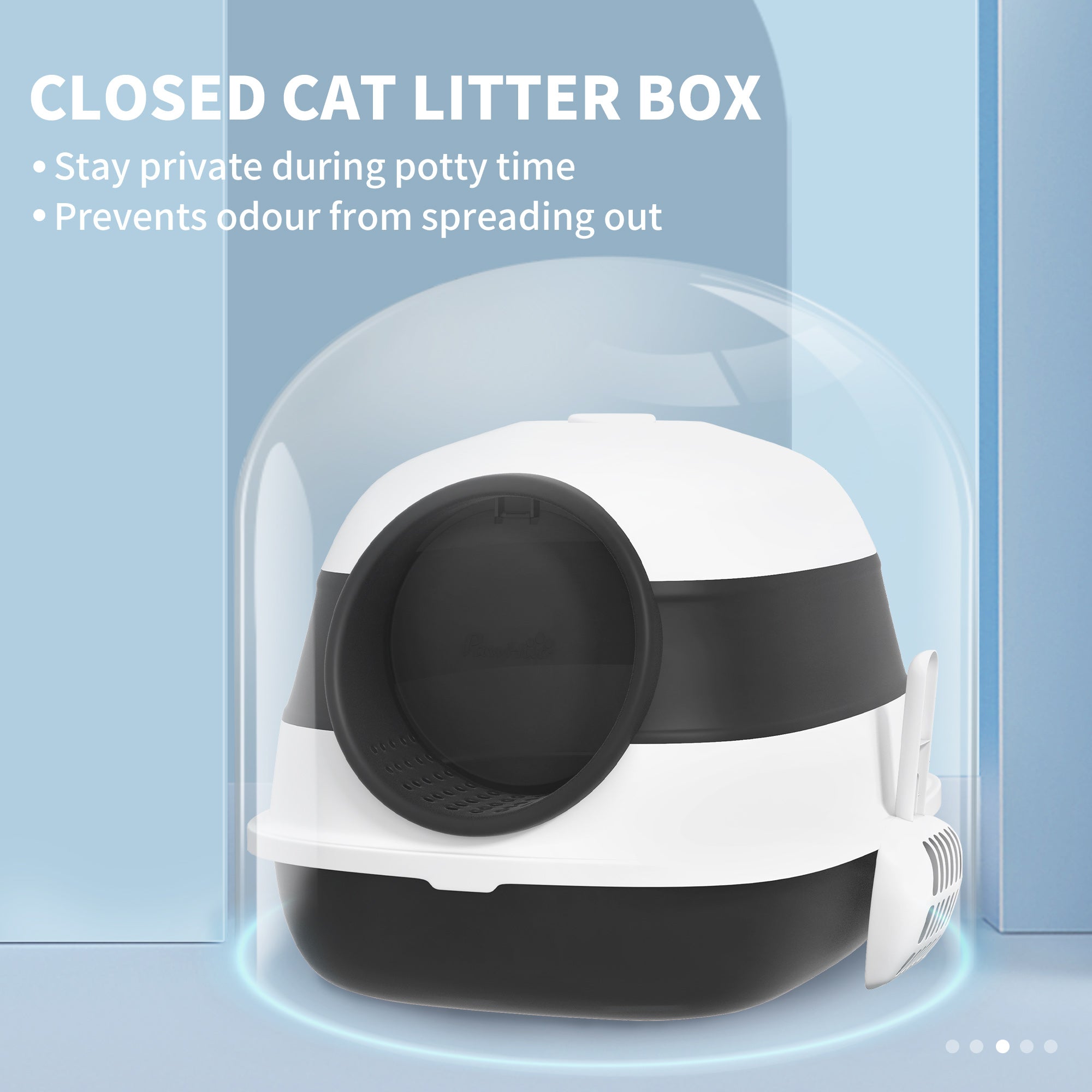 Ultimate Dome Covered Cat Litter Box with Lid Odor Control